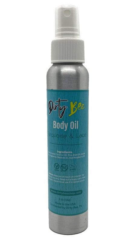 Dirty Bee Organic Rice Bran, Raspberry Seed, Jojobo & Coconut Body Oil Locks in Moisture & Promotes Collagen