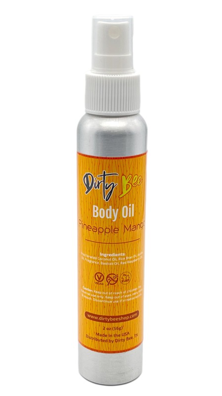 Dirty Bee Organic Rice Bran, Raspberry Seed, Jojobo & Coconut Body Oil Locks in Moisture & Promotes Collagen