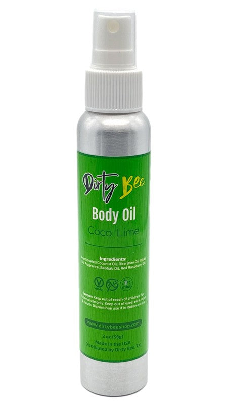 Dirty Bee Organic Rice Bran, Raspberry Seed, Jojobo & Coconut Body Oil Locks in Moisture & Promotes Collagen