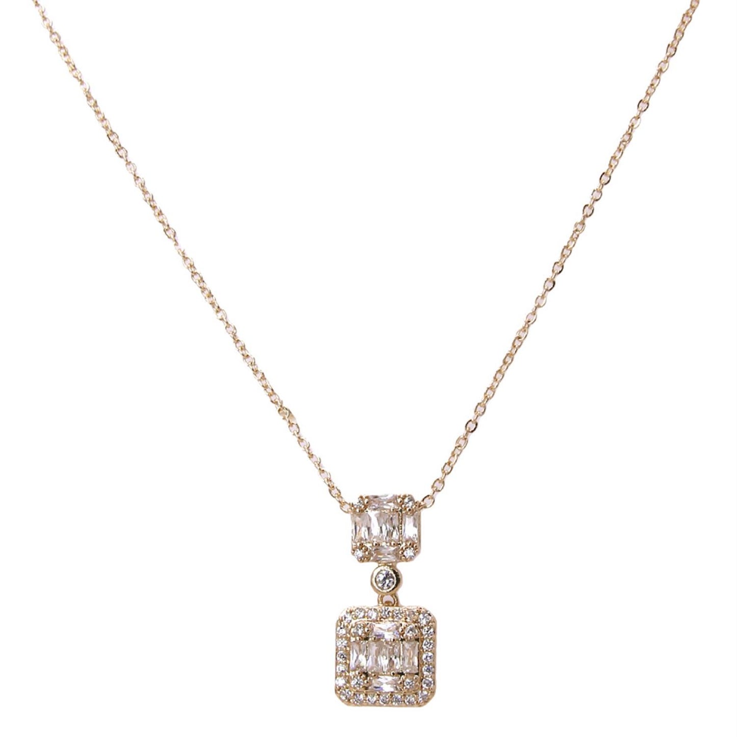 Women's Women's Double Square Necklace