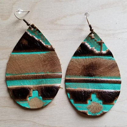 Large Teardrop Earrings in Navajo