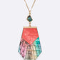 Women's Genuine Leather Dainty Pendant Necklace Set