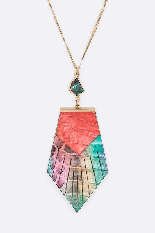 Women's Genuine Leather Dainty Pendant Necklace Set