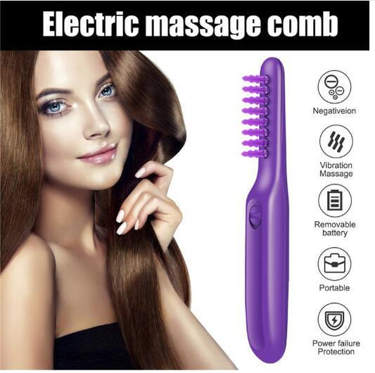 Wet or Dry Use Curly Electric Detangling and Scalp Massage Brush