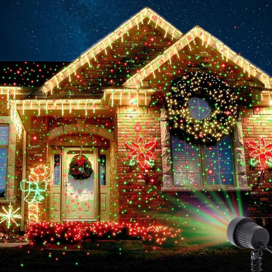 2 Piece LED Outdoor Indoor Ground Laser Christmas Light's Display