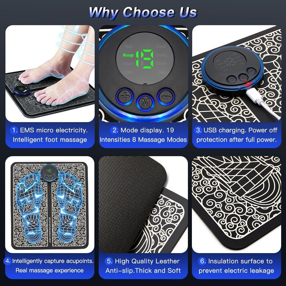 AS SEEN ON TV Electric USB Foot Deep Kneading Muscle Pain Relaxation Mat HUGE SHOPOOZY DISCOUNT!