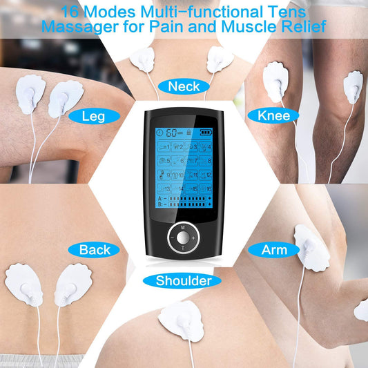 16 Mode Pulse Massage Body Muscle Pain Relief Shock Wave Digital Physiotherapy TENS Machine