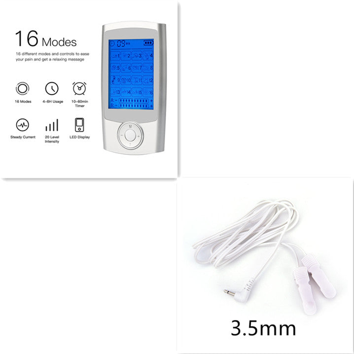 16 Mode Pulse Massage Body Muscle Pain Relief Shock Wave Digital Physiotherapy TENS Machine