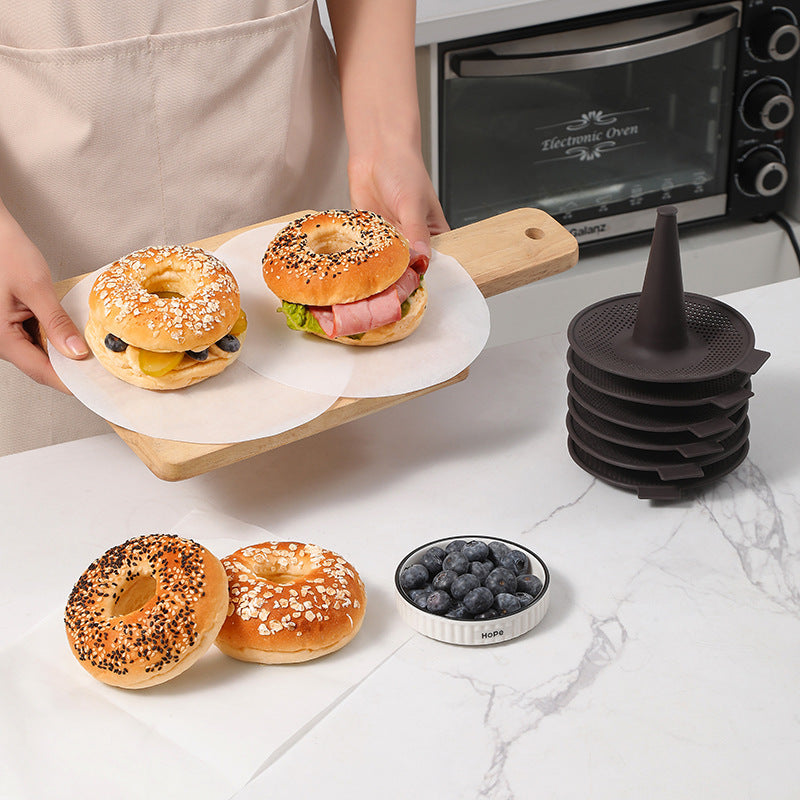 Kitchel Baking Tool 6-piece Bread Bagel Donut Silicone Mold