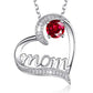 Women's Mom Heart Claw Necklace with Zircon