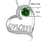 Women's Mom Heart Claw Necklace with Zircon