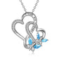 Butterfly Heart Necklaces for Women Girls Sterling Silver