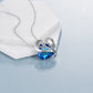 Women's Mom Necklace 925 Sterling Silver with Blue Heart Crystals Mother's Day Gifts, etc.