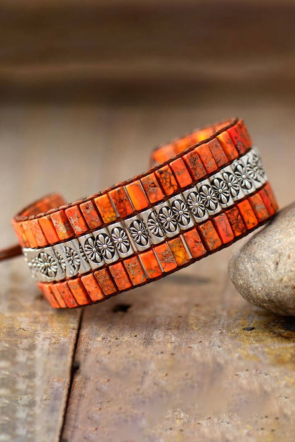 Women's Handmade Triple Layer Natural Stone Bracelet