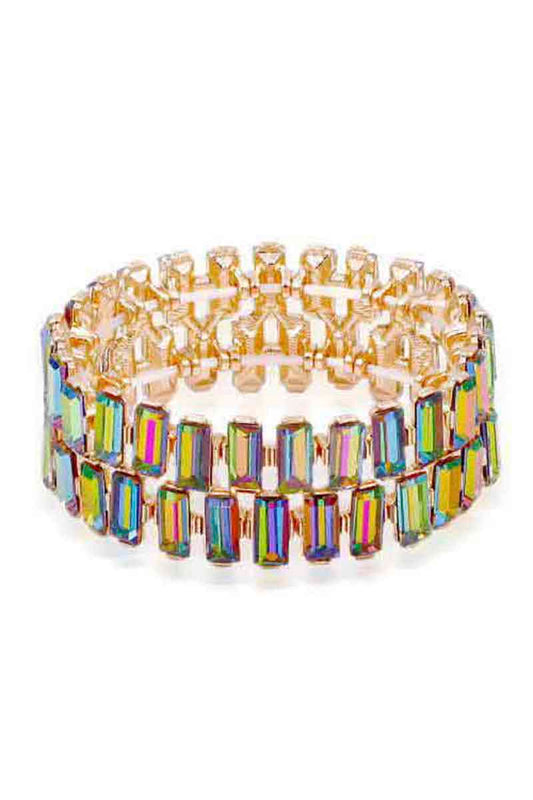 Women's Rectangle Rhinestone Stretch Bracelet