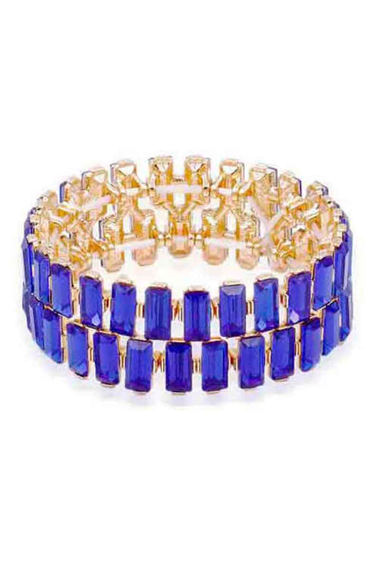 Women's Rectangle Rhinestone Stretch Bracelet