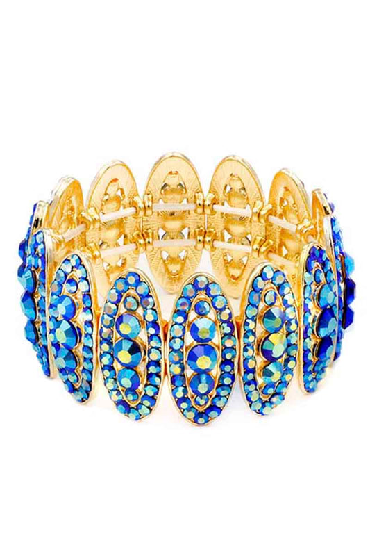 Women's Rhinestone Oval Stretch Bracelet