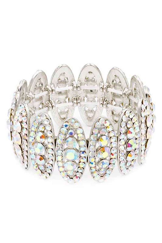 Women's Rhinestone Oval Stretch Bracelet