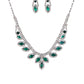 Women's Rhinestone Marquise Wedding Necklace And Earring Set