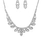 Women's Rhinestone Marquise Wedding Necklace And Earring Set