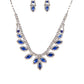 Women's Rhinestone Marquise Wedding Necklace And Earring Set