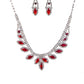 Women's Rhinestone Marquise Wedding Necklace And Earring Set