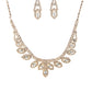 Women's Rhinestone Marquise Wedding Necklace And Earring Set