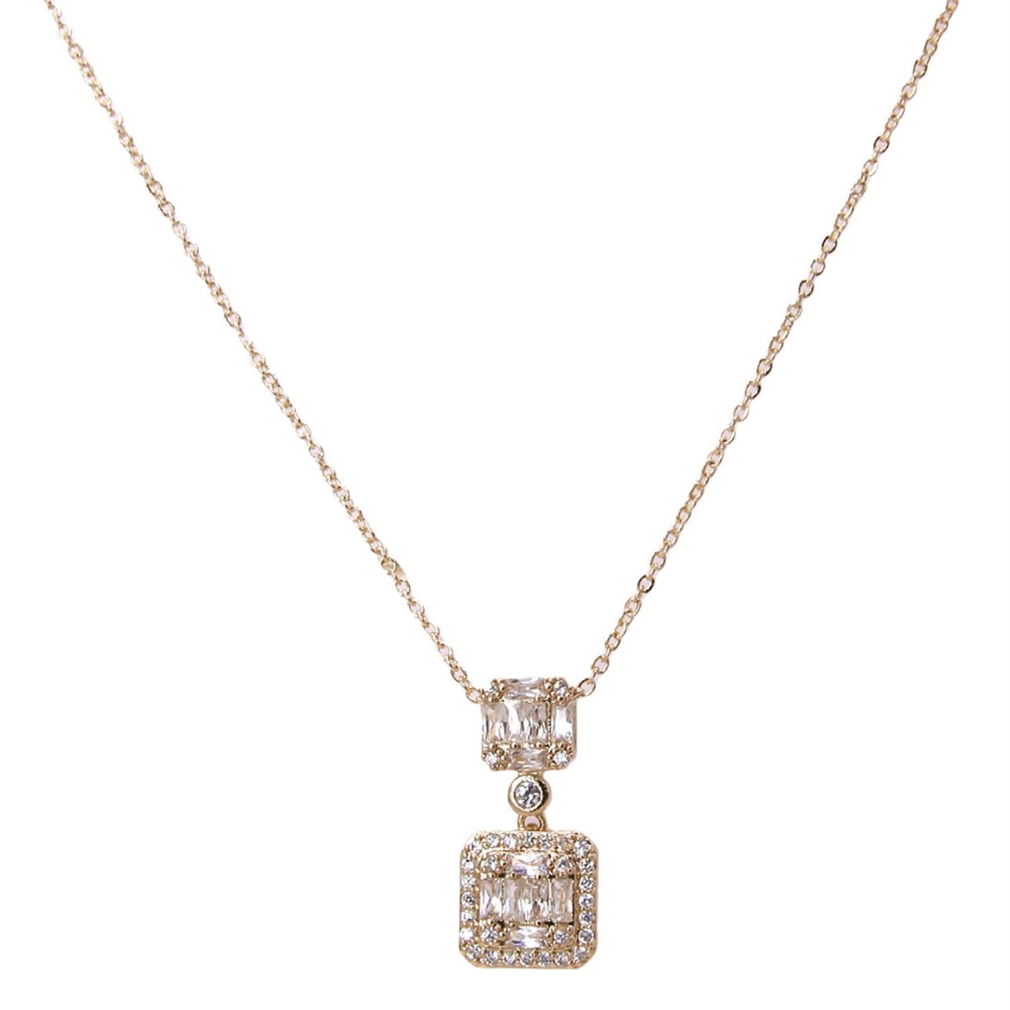 Women's Women's Double Square Necklace